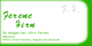 ferenc hirn business card